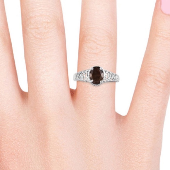 Chocolate Sapphire Ring in Platinum Bond Brass - Picture 3 of 8